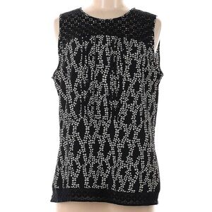 LOFT Patterned Crotchet Detail Sleeveless Blouse Top